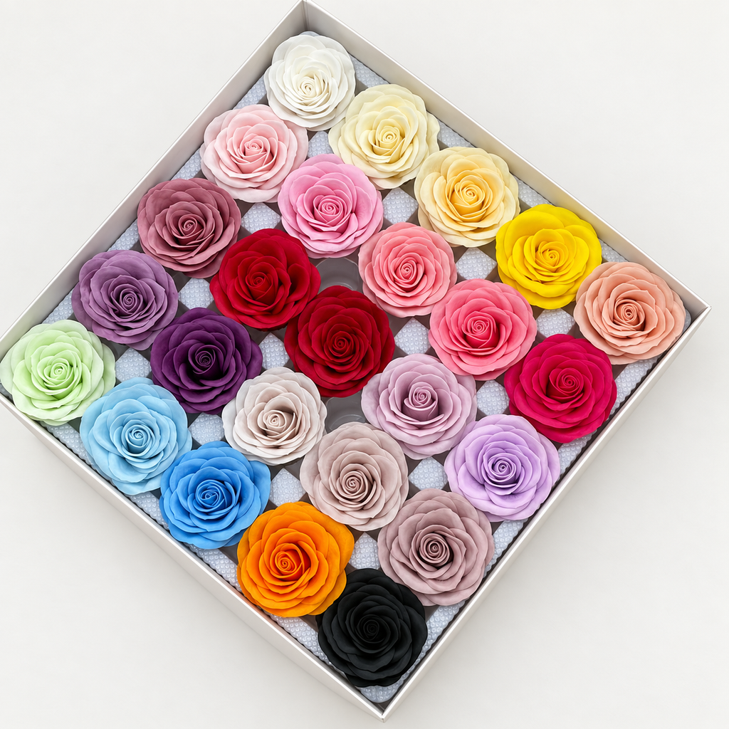 25 ArtFlower soap rose colours based on the product reference photo