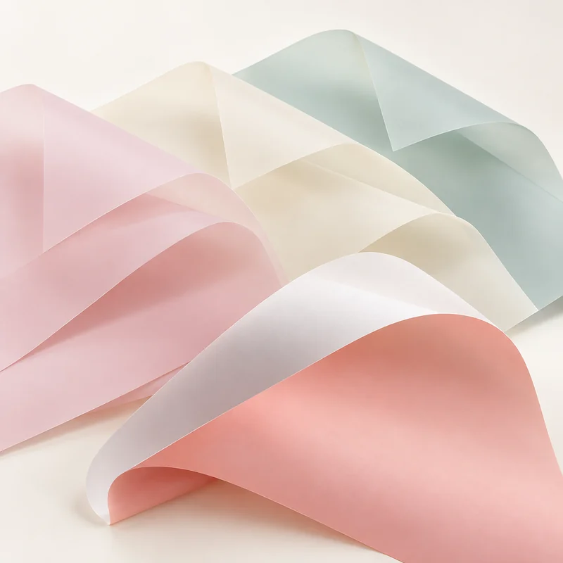 ArtFlower smooth flower wrapping paper in pink, cream and celadon
